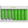 Image de Chargeur pour Piles Rechargeables AA et AAA avec 4 Piles Rechargeables AA et 4 Piles AAA NiMH incluses | GP RECYKO | Chargeur Rapide avec USB avec 8 Piles Minh pré-chargées - Haute capacité