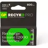 Image de Pile rechargeable GP AAA ReCyckO PRO lot de 4 800mAh