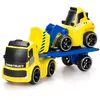 Image de Tooko - Camion Radiocommandé avec Effets Sonores et sa Remorque avec Bulldozer Roues Libres - Contrôle tout de la Télécommande - Jouet Maternelle