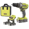 Image de Perceuse-visseuse à percussion RYOBI R18PD3-220S 18V 50Nm 2x2Ah + chargeur 2A avec sac de transport