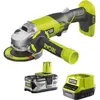 Image de RYOBI Meuleuse dangle 18V ONE+ Ø115 mm - batterie 4Ah + chargeur - sac de transport inclus - R18AG-140S