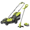 Image de Tondeuse RYOBI 18V One+ RLM18X33B40 avec Batterie 4.0Ah et Chargeur, Coupe-Bordures Offert - Largeur de Coupe 33cm, Bac 35L, Idéale pour Jardins jusqu'à 200m².