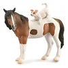 Image de Collecta Chevaux (1:20 XL): Jument SKEWBALD avec Jack Russel Terrier 12.5x10.5cm