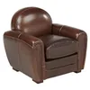 Image de Vente-unique Fauteuil Club en Cuir Vieilli Baudoin - Chocolat