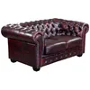 Image de Vente-unique - Canapé Chesterfield 2 Places Brenton 100% Cuir de Buffle - Bordeaux