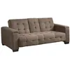 Image de Canapé 3 Places clic-clac en Microfibre Devonshire avec Tablette Centrale Rabattable - Marron