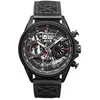 Image de AVI-8 pour Homme 45 mm Hawker Harrier Matador chronographe Montre Pilote à Quartz Japonais avec Bracelet en Cuir véritable AV-4065, Stealth Black, Sangle, Stealth Black, Sangle