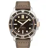 Image de Spinnaker Montre Automatique 3 Aiguilles pour Homme avec Bracelet en Cuir véritable ou Acier Inoxydable 42 mm SP-5088, Marron Cognac., Sangle