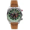 Image de AVI-8 Montre Homme Quartz - 40 mm - Cadran Vert - Bracelet Cuir Marron - AV-4100-01