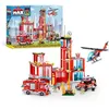 Image de Set de construction - Fire Station Large - Crée Une Caserne de Pompiers avec Véhicules et Accessoires - 976 pièces en occasion ou reconditionné