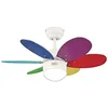Image de 78673 Ventilateur de plafond d'intérieur à six pales et une lampe Turbo II de 76 cm, finition en blanc avec verre opale dépoli