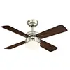Image de 72417 Ventilateur de plafond d'intérieur de 90 cm en acier inoxydable et à LED Colosseum, kit d’éclairage LED à variateur avec verre opale dépoli