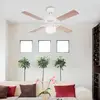 Image de Ventilateur de plafond Westinghouse Vegas, avec éclairage, blanc/pin, silencieux