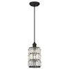Image de Westinghouse 6338440 63384 Luminaire Suspendu d'Intérieur à Une Lampe, Finition avec Verre Prismatique en Cristal, Verre/,,, Bronze Huilé