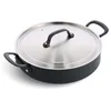 Image de GreenPan Craft Sauteuse en céramique anodisée dure antiadhésive de 24 cm/4,9 litres avec poignées latérales et couvercle, sans PFAS, à induction, lavable au lave-vaisselle, allant au four, noir