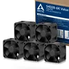 Image de ARCTIC S4028-6K (Lot de 5) - Ventilateur de serveur 40x40x28 mm, double roulement à billes, 250-6000 rpm, régulé par PWM, connecteur 4 broches, 12 V DC - Noir