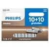 Image de PHILIPS Pack DE 20 Piles AAA