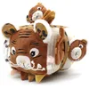 Image de Les DEGLINGOS - Cube d'activités en Tissu Speculos Le Tigre - Jouet d'éveil sonore et Tactile pour bébé - Jouet de développement - Cadeau de Naissance - 12cm - Ocre