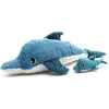Image de Les DÉGLINGOS - PTITPOTOS   Tofou Le Dauphin Maman bébé   Peluche Toute Douce   Idéal Cadeau Naissance - Bleu   54 cm
