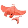 Image de LES DÉGLINGOS PTIPOTOS by MENTALOU LA Raie Manta Maman/Bebe - Peluche Ultra Douce - Cadeau Naissance Anniversaire Noel - 72CM -Corail
