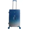 Image de Saxoline Blue Elite Trunk Valise de Voyage/Bagage/Trolley 65 cm (Medium) 8 Roues Bleu