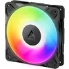 Image de ARCTIC P12 Pro A-RGB LN - Ventilateur Premium à faible bruit, ventilateur PWM 120 mm avec répartiteur de câble en Y, 450-2000 rpm, 0 rpm <5% PWM, 5V Digital RGB, palier Fluid Dynamic, 4 broches - Noir
