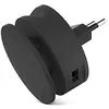 Image de USBEPOWER - Gamme Aero Mini - Chargeur Compact Hub 2 en 1-2 Ports USB + Enrouleur et Support de téléphone - Noir