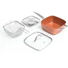 Image de InnovaGoods - Poêle Multifonctions 5 en 1 Copper Coppans, Antiadhésive en Céramique, Multifonction: Rôtir, Cuire, Frire, Vapeur, Four, Argent Métallique, 24x24x9 cm, Aluminium