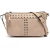 Image de MISAKO Kalani Petit sac à bandoulière avec détails métalliques - Sac décontracté de mode pour femme - Confortable et résistant Kalani Beige 13 X 19 X 6 cm