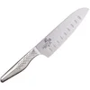 Image de KAI Seki Magoroku Shoso Santoku avec Tranchant en Granton 16,5 cm - Acier Inoxydable 5CR15MoV 56 (±1) HRC - Convexe - Manche en Acier Inoxydable 18-8 avec Motif en Diamant - Fabriqué au Japon
