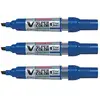 Image de PILOT Lot de 3 Marqueurs Permanent Rechargeable V SUPER COLOR Begreen Pte Biseautée Moyenne Bleu
