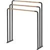 Image de Yamazaki 7468 Plain Bath Towel Hanger, Black, Steel/Wood, 70 x 19 x 83 cm