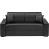 Image de Vente-unique - Canapé 3 Places Convertible Express en Simili - Noir - Couchage 140 cm - Matelas 14 cm EMIR