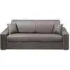 Image de Vente-unique - Canapé 4 Places Convertible Express en Tissu EMIR - Gris - Couchage à Lattes Larges 160 cm - Matelas 18 cm