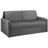 Image de Vente-unique - Canapé 3 Places Convertible Express en Velours Gris Anthracite - Couchage à Lattes Larges 140 cm - Matelas 14 cm CALIFE