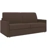 Image de Vente-unique - Canapé 3 Places Convertible Express en Tissu Marron - Couchage à Lattes Larges 140 cm - Matelas 18 cm CALIFE