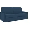 Image de Vente-unique - Canapé 4 Places Convertible Express en Tissu Bleu foncé - Couchage à Lattes Larges 160 cm - Matelas 18 cm CALIFE