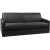 Image de Vente-unique - Canapé 4 Places Convertible Express en Simili Noir - Couchage à Lattes Larges 160 cm - Matelas 18 cm CALIFE