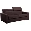 Image de Vente-unique - Canapé 3 Places Convertible Express en Tissu Marron - Couchage 140 cm - Matelas 14 cm avec mémoire de Forme