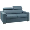 Image de Vente-unique - Canapé 2 Places Convertible Express en Tissu Bleu - Couchage 120 cm - Matelas 18 cm avec mémoire de Forme