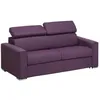 Image de Vente-unique - Canapé 3 Places Convertible Express en Tissu Violet - Couchage Lattes Larges 140 cm - Matelas 18 cm avec mémoire de Forme