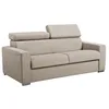 Image de Vente-unique - Canapé 3 Places Convertible Express en Tissu Beige - Couchage 140 cm - Matelas 18 cm avec mémoire de Forme