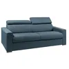 Image de Vente-unique - Canapé 4 Places Convertible Express en Tissu Bleu - Couchage 160 cm - Matelas 18 cm avec mémoire de Forme