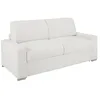 Image de Vente-unique - Canapé 3 Places Convertible Express en Simili Blanc - Couchage 140 cm - Matelas 18 cm avec mémoire de Forme CALITO