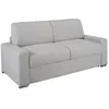 Image de Vente-unique - Canapé 3 Places Convertible Express en Tissu Gris - Couchage Lattes Larges 140 cm - Matelas 18 cm avec mémoire de Forme CALITO