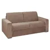 Image de Vente-unique - Canapé 3 Places Convertible Express en Velours Beige - Matelas 18 cm avec mémoire de Forme CALITO - Couchage Lattes Larges 140 cm