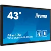 Image de iiyama Prolite TF4339AS-B1AG Moniteur LED IPS 108 cm 42,5" 4K UHD Open Frame 40 Points Multitouch Bonded Capacitif HDMI DP RS-232c RJ45 Audio Out Hub Android OS IP54 Verre Tactile Anti-Reflets 24/7