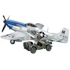 Image de TAMIYA 25205 1:48 US P-51D Mustang & 4 x 4 Lt.Fahzg.   Kit de modélisme, kit de Construction en Plastique, kit à Assembler, réplique détaillée
