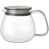 Image de Kinto Unitea - Théière 460 ml One Touch - Résistant à la chaleur - Théière en verre avec filtre en acier inoxydable et couvercle