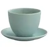 Image de Tasse et soucoupe Pebble en porcelaine Kinto Vert taille unique